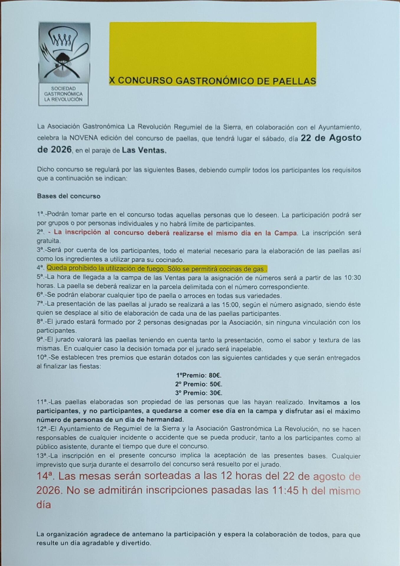 CONCURSO PAELLAS SAN ADRIÁN 2026