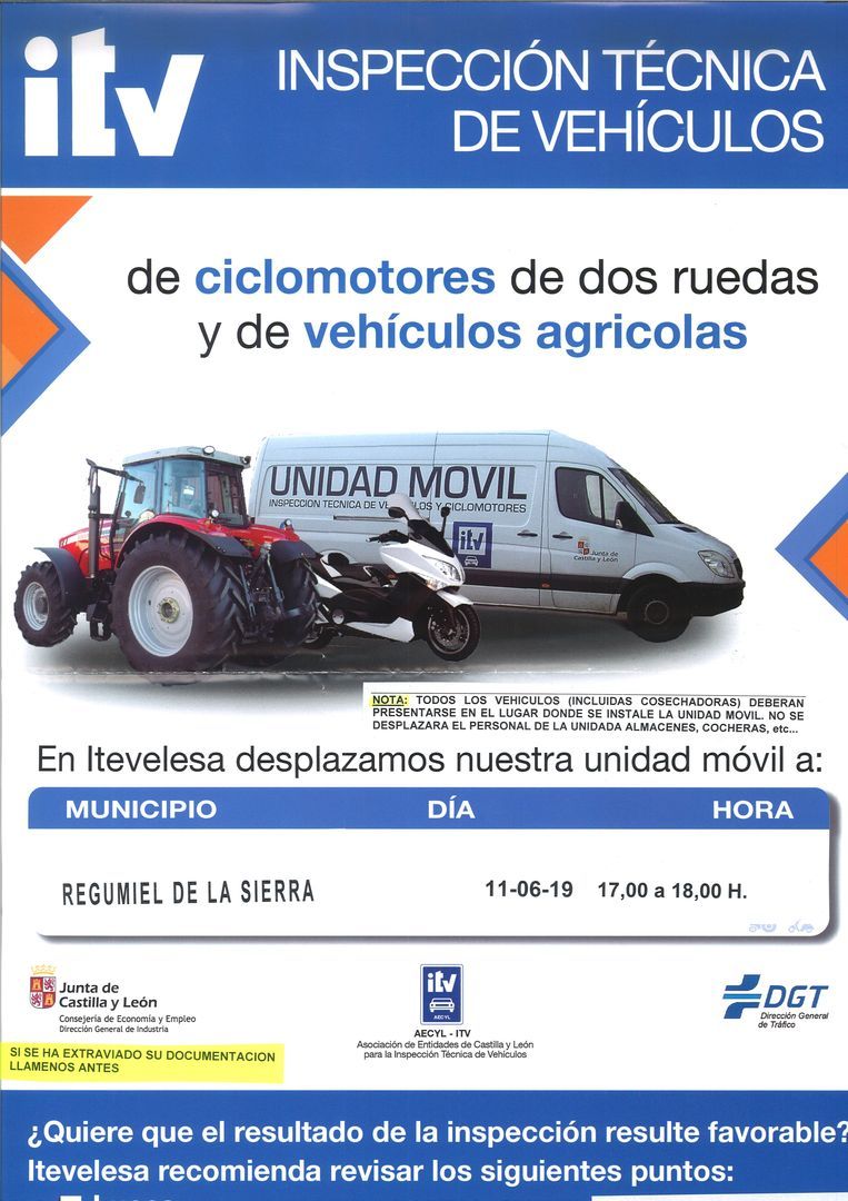 ITV VEHÍCULOS AGRÍCOLAS Y CICLOMOTORES