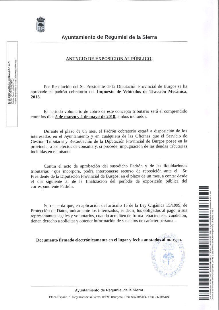 IMPUESTO VEHÍCULOS DE TRACCIÓN MECÁNICA