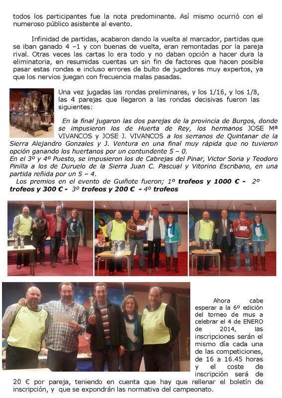 VII EDICIÓN CAMPEONATO DE GUIÑOTE y VI TORNEO DE MUS